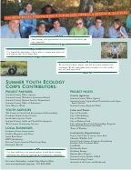 Summer Youth Ecology Corps Brochure