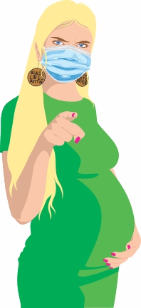 Pregnant Woman Mask Illustration