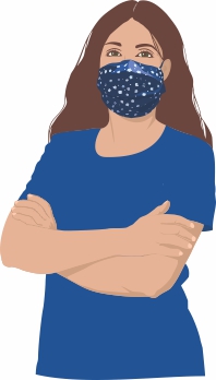 COVID 19 Woman with Mask